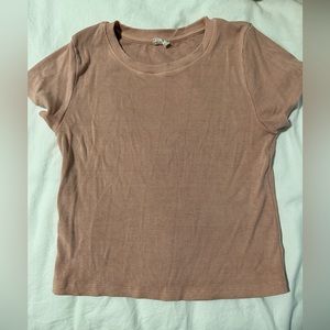 Wilfred Free Aritizia Pink Ribbed Crop Top